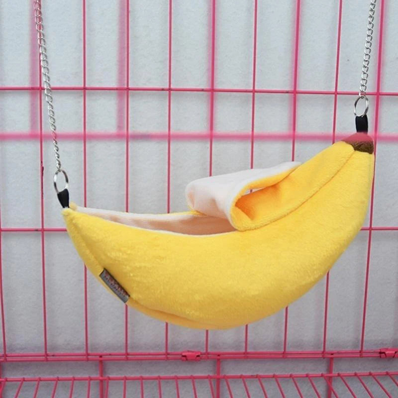 Hamster cotton nest banana Shape House Hammock Bunk Bed House Toys Cage Sugar Glider Hamster Small Animal Bird Pet Supplies
