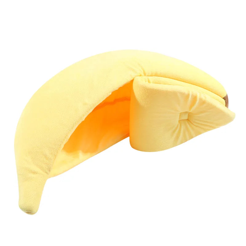 Banana Cat Bed House Funny Cute Cozy Cat Ma Betds Warm Durable Portable Pet Basket Kennel Dog Cushion Cat Supplies Multicolor