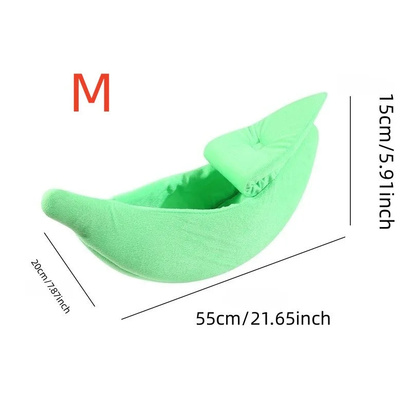 Banana Cat Bed House Funny Cute Cozy Cat Mat Beds Durable Warm Portable Pet Basket Kennel Dog Cushion Cat Supplies Multicolor