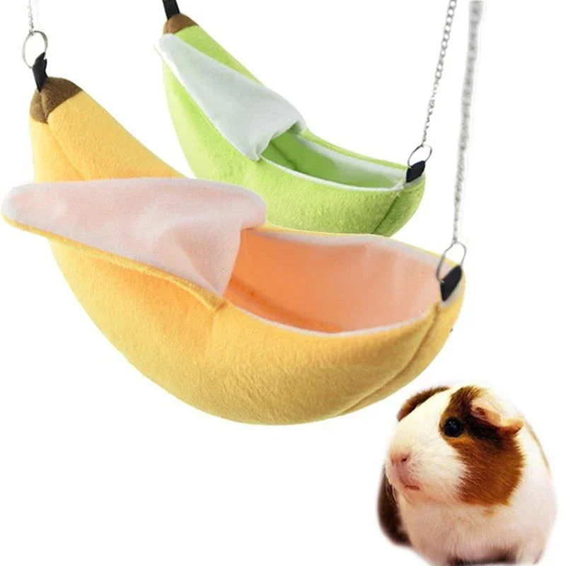 Hamster cotton nest banana Shape House Hammock Bunk Bed House Toys Cage Sugar Glider Hamster Small Animal Bird Pet Supplies