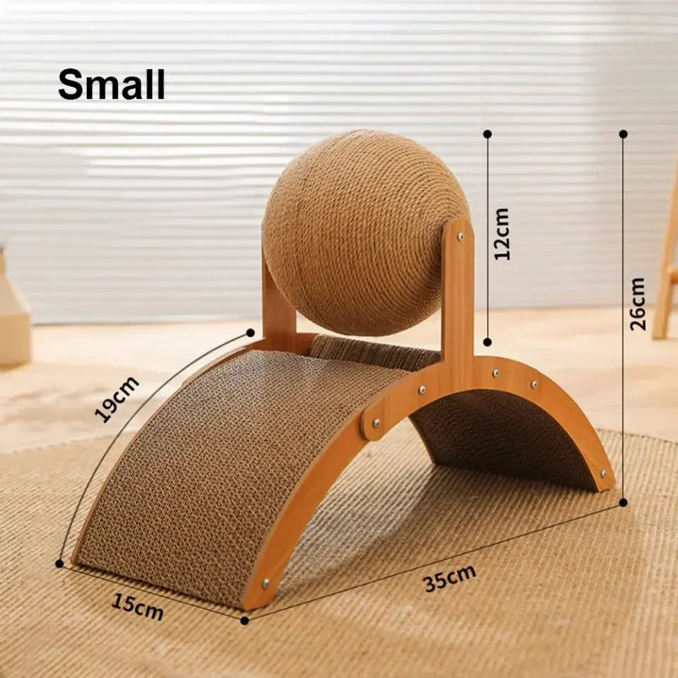 cratcisal Sh Board Wear-Resistant GriWooden Cat Scratching Ball 2 In 1 Cat Scratcher Snding Paw Toy Solid Wood Scraper for Cats