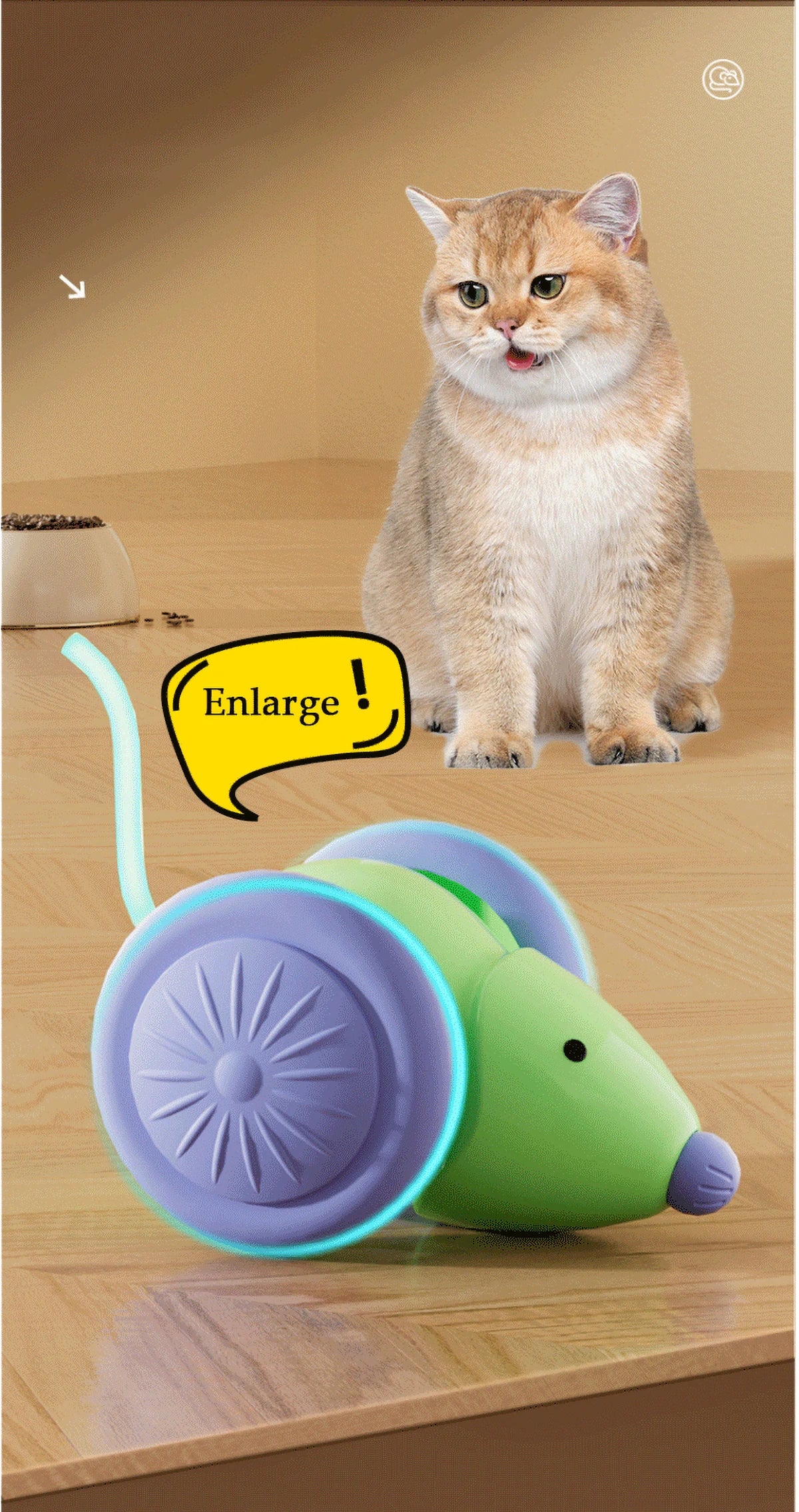 Inetlligent Electric Mouse Cat Toy for Interactive Playtime with Obstacle Avoidance Silent Charging 1.5H Battery Life