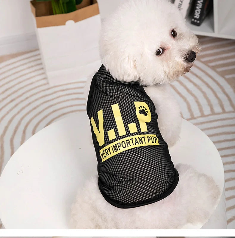 Ultrathin Vest Summer Dog Clothes For Small Dogs Cats Chihuahua T Shirt Breathable Mesh Funny Cute Pets Costumes For Puppy Coat
