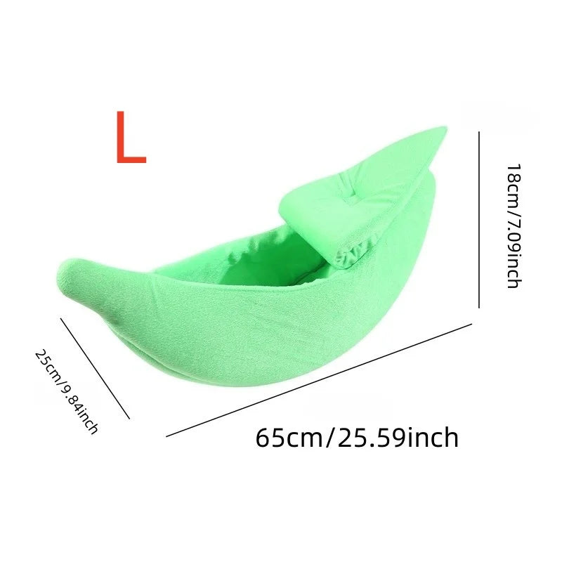 Banana Cat Bed House Funny Cute Cozy Cat Mat Beds Durable Warm Portable Pet Basket Kennel Dog Cushion Cat Supplies Multicolor