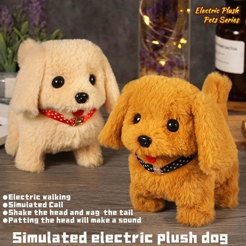 Simulated Pet Dog Parent-Child Interaction Soothing Moving Barking Wagging Tail Electric Plush Toy Children's Birthday Gift