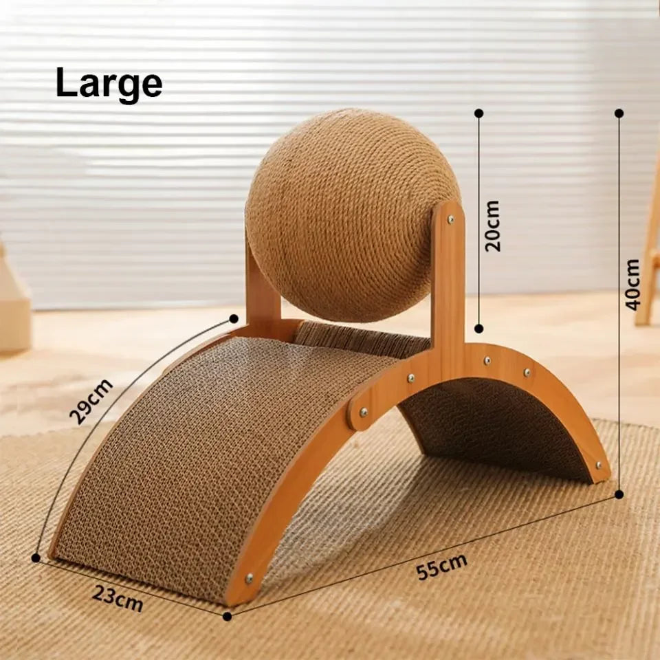 cratcisal Sh Board Wear-Resistant GriWooden Cat Scratching Ball 2 In 1 Cat Scratcher Snding Paw Toy Solid Wood Scraper for Cats
