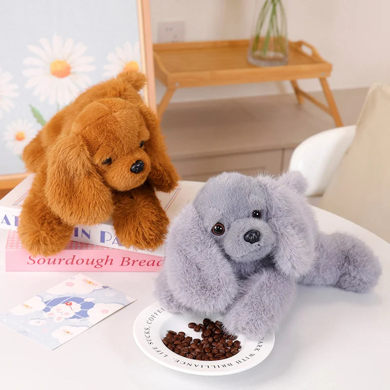 1Pc 30CM Cute Lying Dog Plush Toys Kawaii Pillow Stuffed Soft Black Puppy Dolls Lovely Dolls Birthday Gift