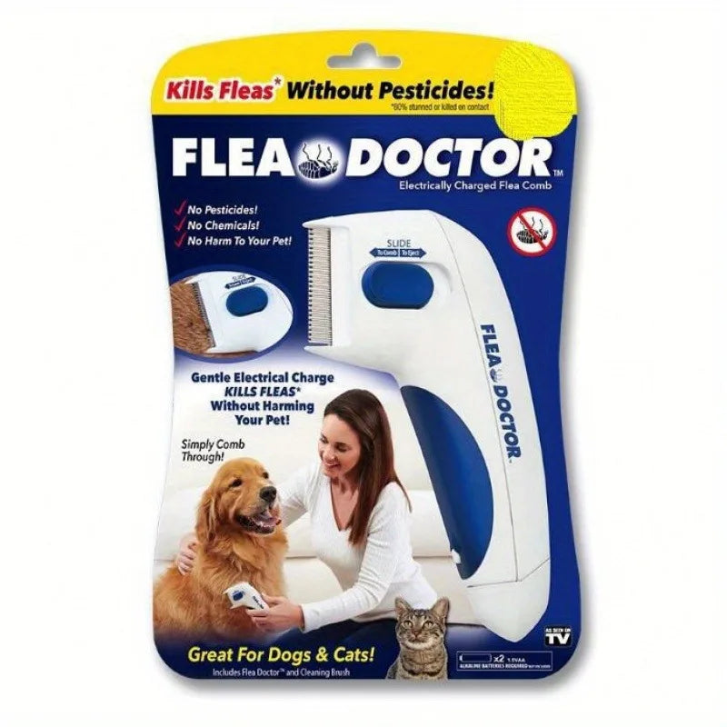 Electronic Flea Comb for Dogs & Cats – Lice, Flea & Egg Remover for Pets