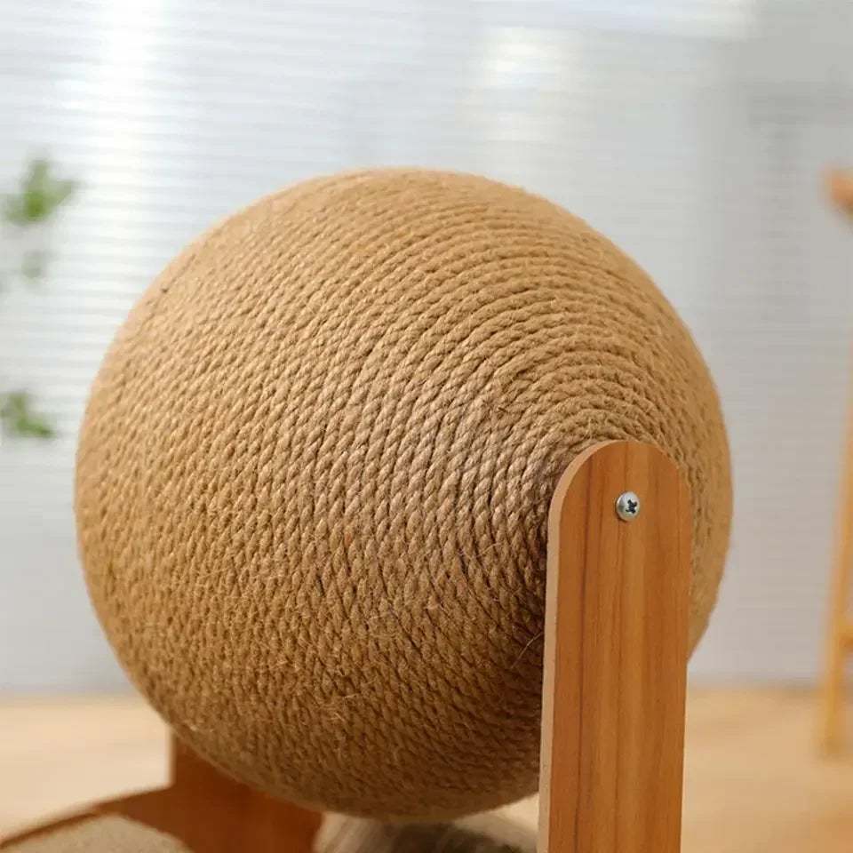 cratcisal Sh Board Wear-Resistant GriWooden Cat Scratching Ball 2 In 1 Cat Scratcher Snding Paw Toy Solid Wood Scraper for Cats