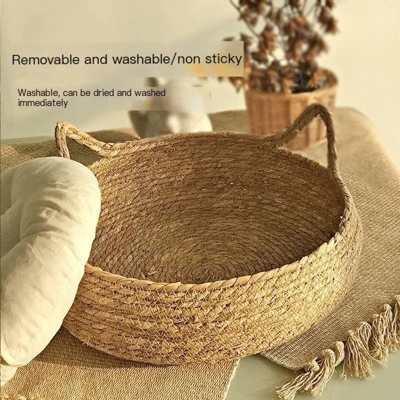 ne WovFour Seasons Universal Pure Handmade Vien Cat Nest Seasonal Warmth Pad Detachable Washable Winter Pet Supplies Accessories