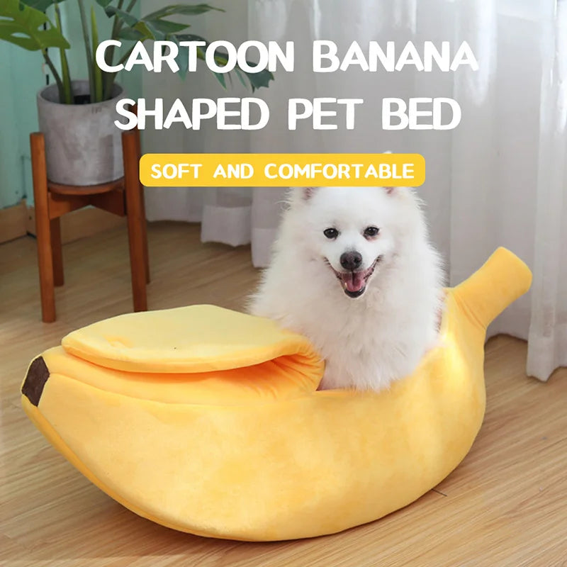 Banana Cat Bed House Funny Cute Cozy Cat Mat Beds Durable Warm Portable Pet Basket Kennel Dog Cushion Cat Supplies Multicolor