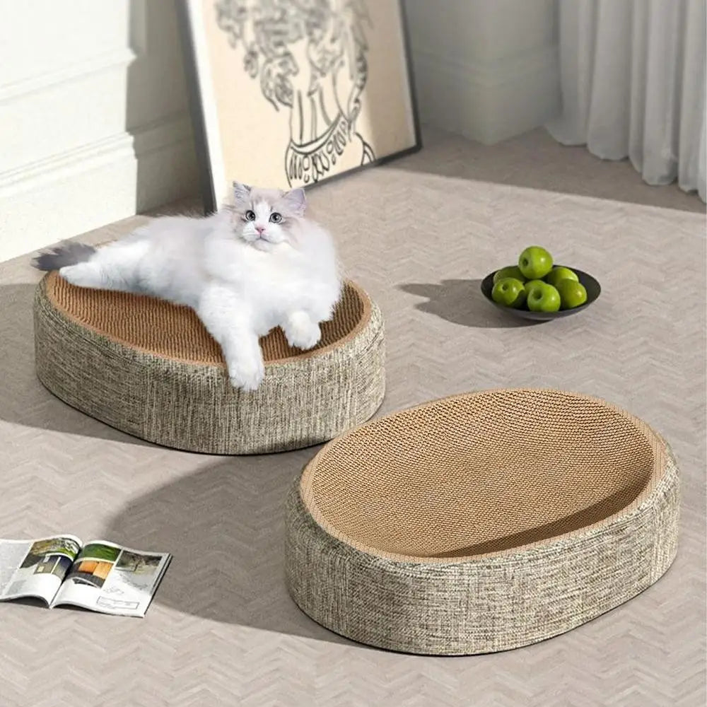 Oval Shape Scratch Pad For Cats sisal Scratching Cat Bed Multifunctional Pet Sleeping Mat Cat Scratch Bed For Cats To Rest
