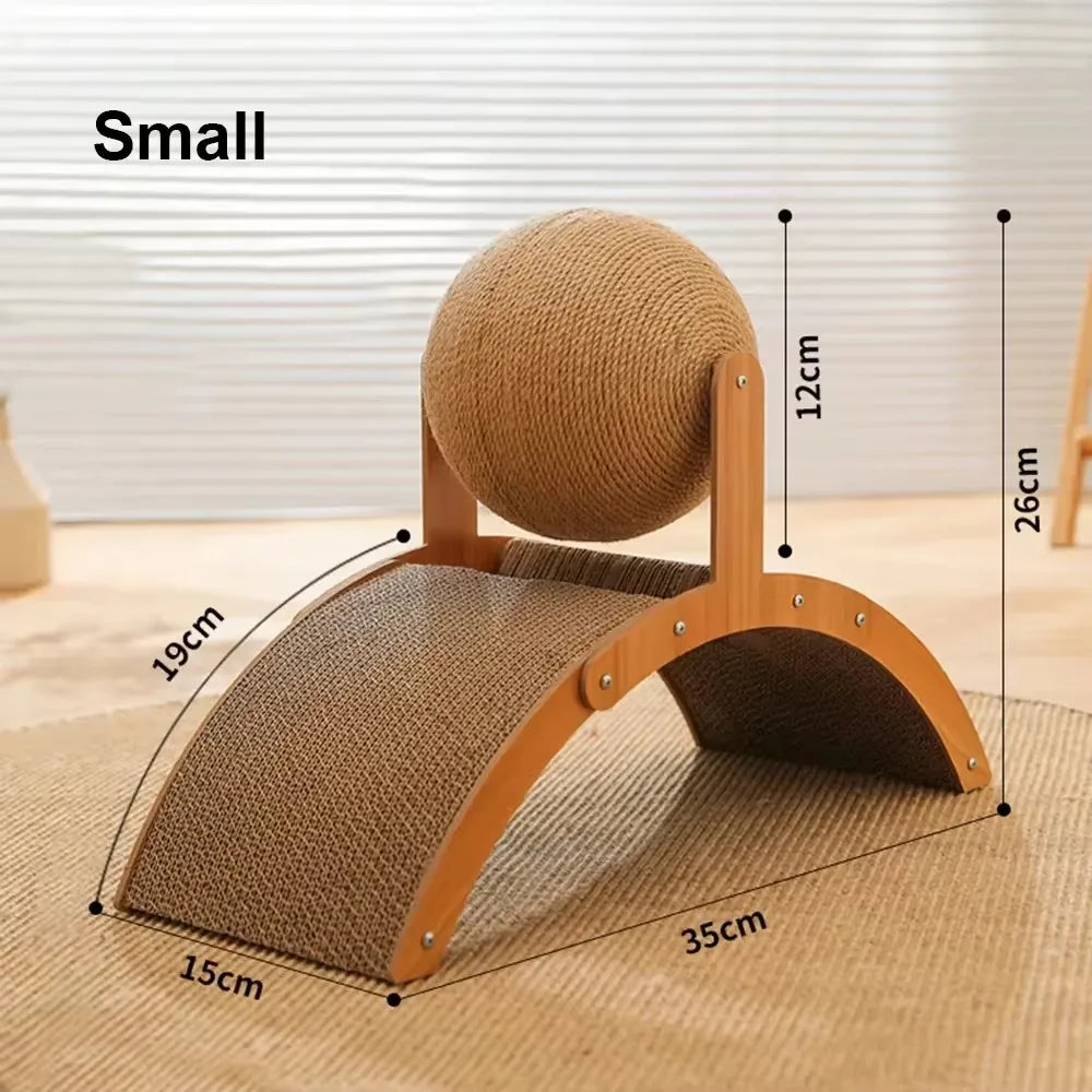 cratcisal Sh Board Wear-Resistant GriWooden Cat Scratching Ball 2 In 1 Cat Scratcher Snding Paw Toy Solid Wood Scraper for Cats