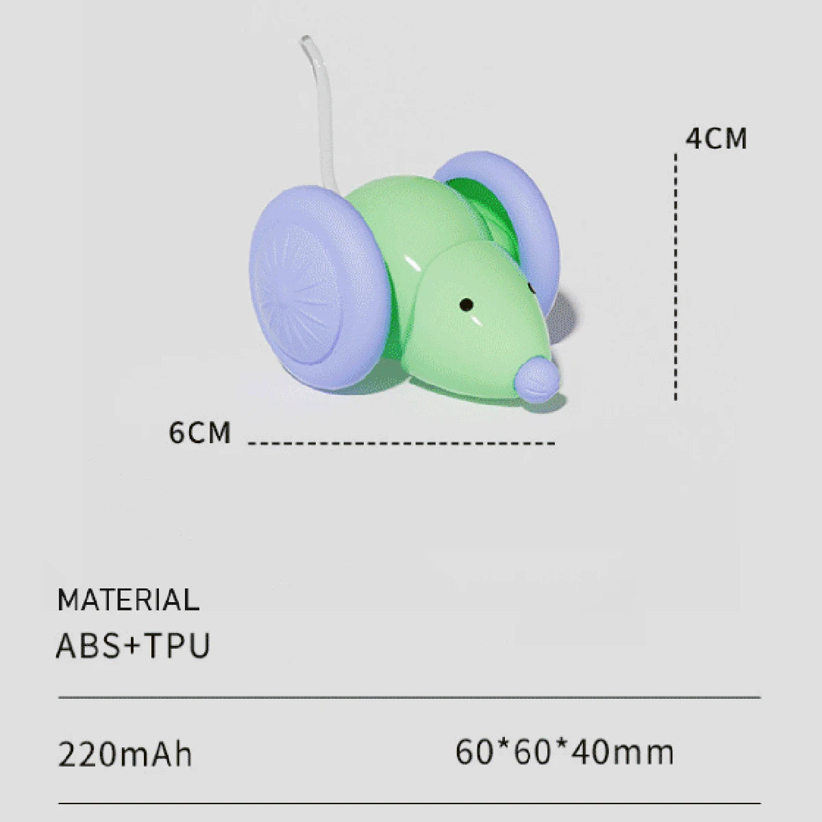 Inetlligent Electric Mouse Cat Toy for Interactive Playtime with Obstacle Avoidance Silent Charging 1.5H Battery Life