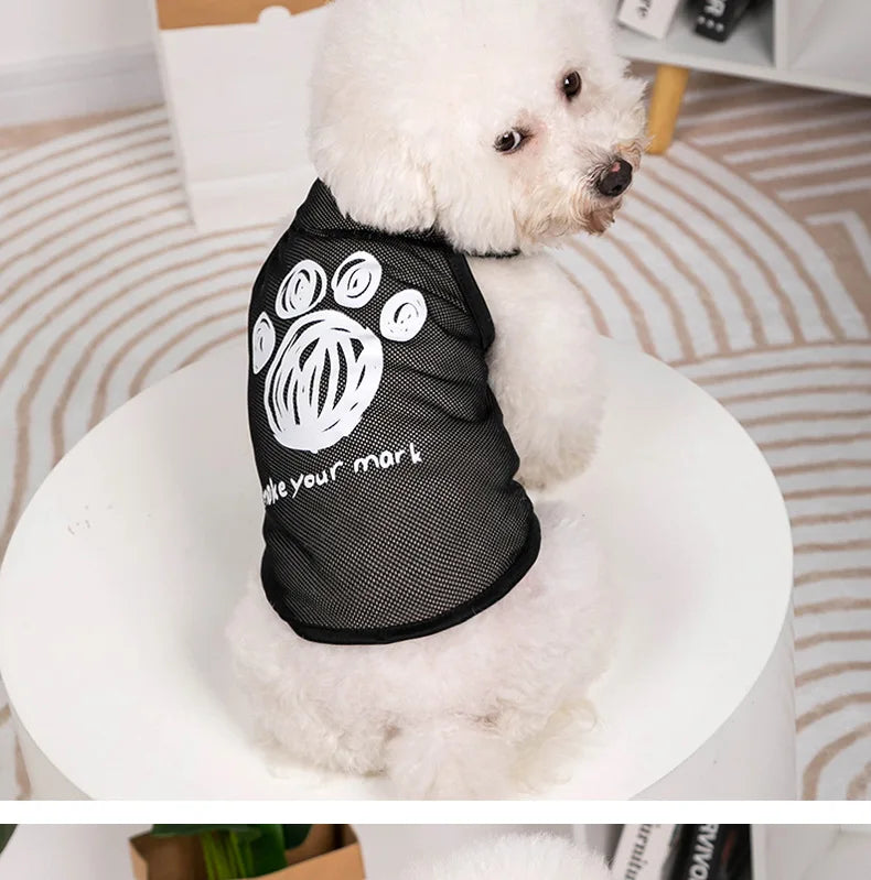 Ultrathin Vest Summer Dog Clothes For Small Dogs Cats Chihuahua T Shirt Breathable Mesh Funny Cute Pets Costumes For Puppy Coat