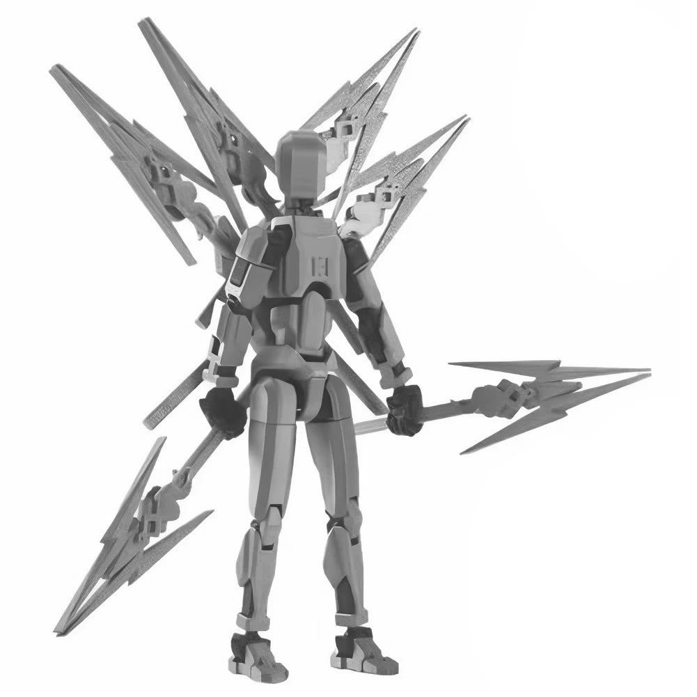 T13 3D Printed Action Figure with Multiple Accessories Full Body Mechanical Movable Toy Assembly Completed Action Figure Dummy