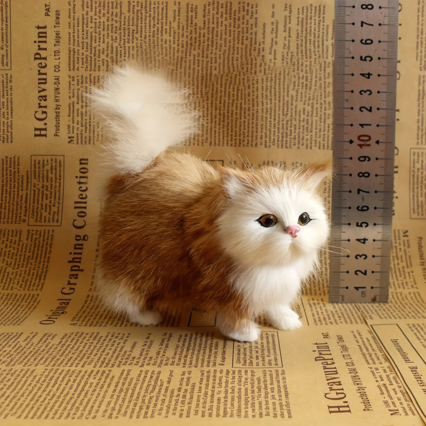 Simulation Cat Plush Toys Soft Stuffed Kitten Model Fake Cats Realist Animals for Kids Girls Birthday Valentine's Day Gift