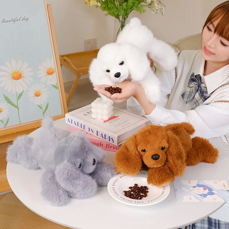 1Pc 30CM Cute Lying Dog Plush Toys Kawaii Pillow Stuffed Soft Black Puppy Dolls Lovely Dolls Birthday Gift