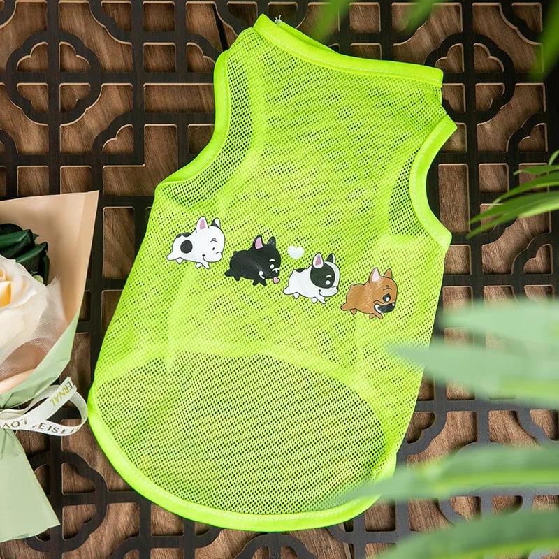 Ultrathin Vest Summer Dog Clothes For Small Dogs Cats Chihuahua T Shirt Breathable Mesh Funny Cute Pets Costumes For Puppy Coat