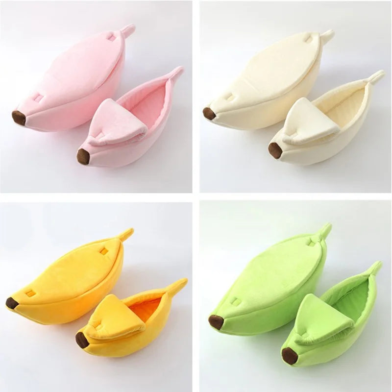 Banana Cat Bed House Funny Cute Cozy Cat Mat Beds Durable Warm Portable Pet Basket Kennel Dog Cushion Cat Supplies Multicolor