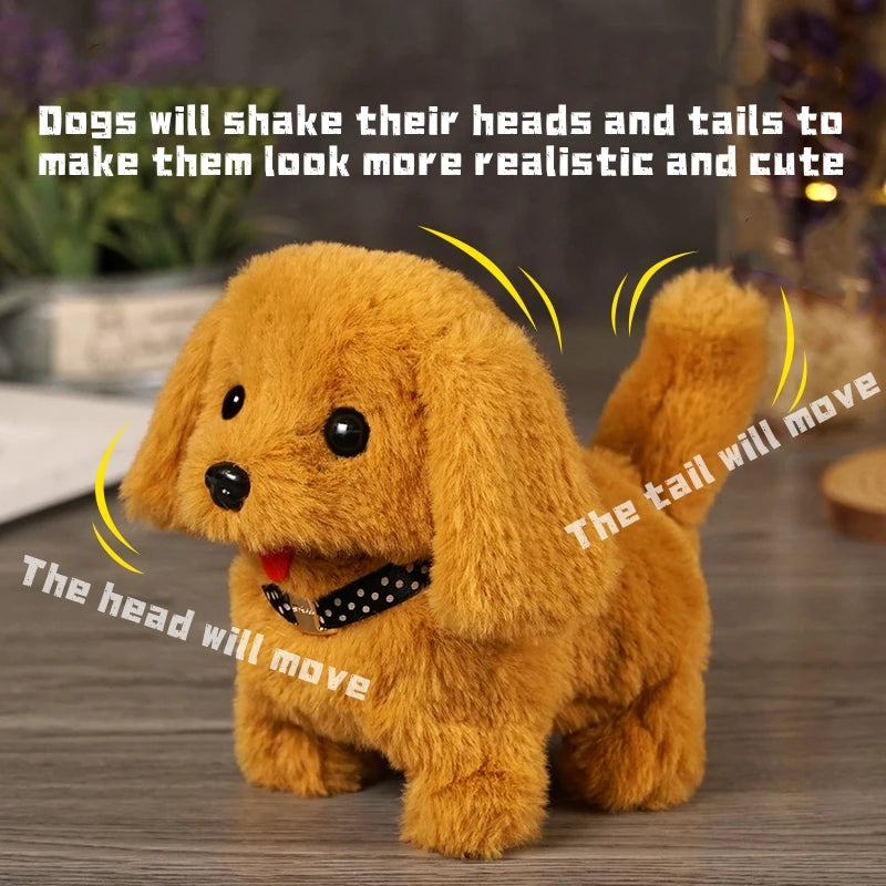 Simulated Pet Dog Parent-Child Interaction Soothing Moving Barking Wagging Tail Electric Plush Toy Children's Birthday Gift