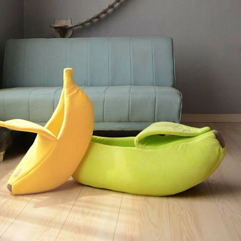 Banana Cat Bed House Funny Cute Cozy Cat Mat Beds Durable Warm Portable Pet Basket Kennel Dog Cushion Cat Supplies Multicolor
