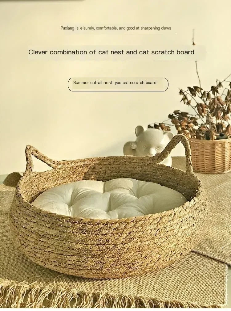 ne WovFour Seasons Universal Pure Handmade Vien Cat Nest Seasonal Warmth Pad Detachable Washable Winter Pet Supplies Accessories