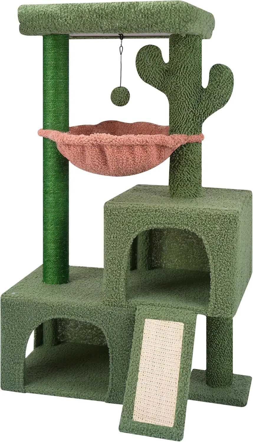 Cat Tree ,Tower wiCats, All-in-One Act Center with Cat Scratching Post Cozy Sleepth Twin Cat Condos for Indoor ivity