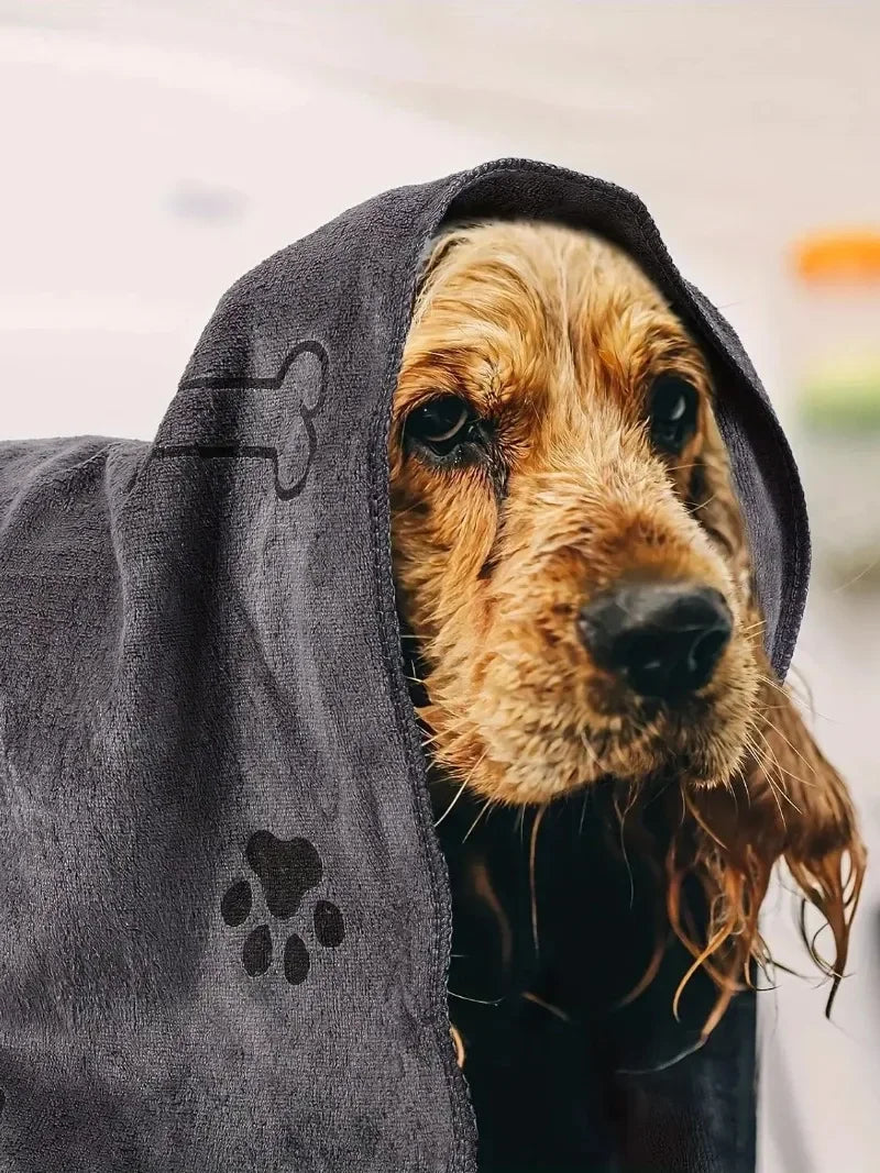 60x100cm Pet Drying Towel Dog Cat Bath Towel Microfiber Quick-drying Dog Claw Absorbent Blue Grey Bath Towel Pet Bath Products