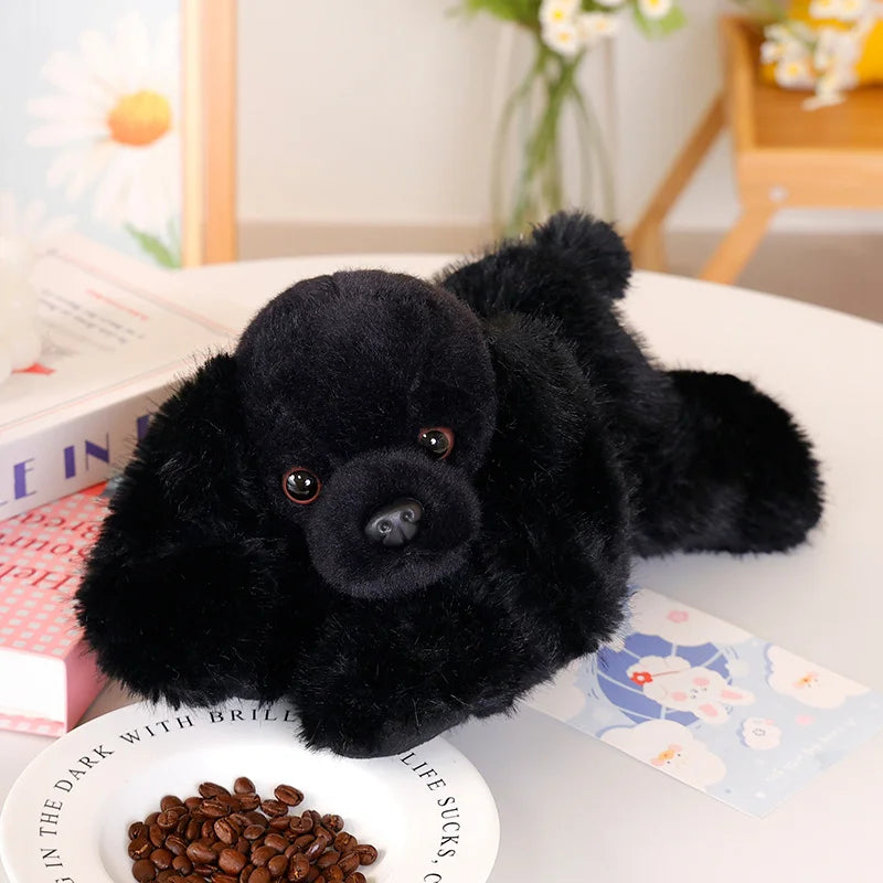 1Pc 30CM Cute Lying Dog Plush Toys Kawaii Pillow Stuffed Soft Black Puppy Dolls Lovely Dolls Birthday Gift