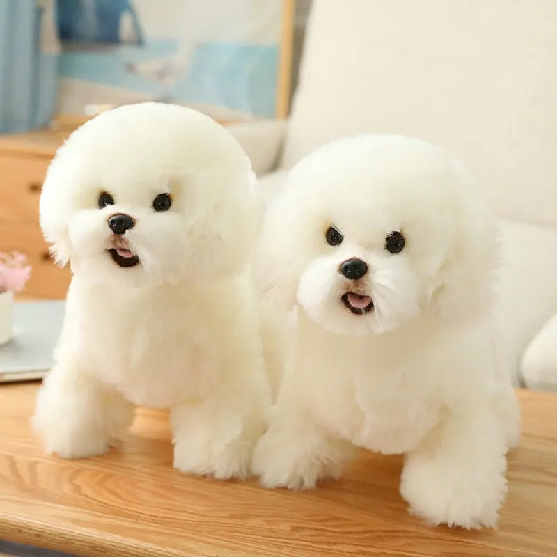 Simulation Bichon Frise Plush dog Toy Super Cute Likelife Pomeranian Stuffed Animals Birthday Puppy Pets toys for pet lovers