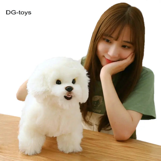 Simulation Bichon Frise Plush dog Toy Super Cute Likelife Pomeranian Stuffed Animals Birthday Puppy Pets toys for pet lovers
