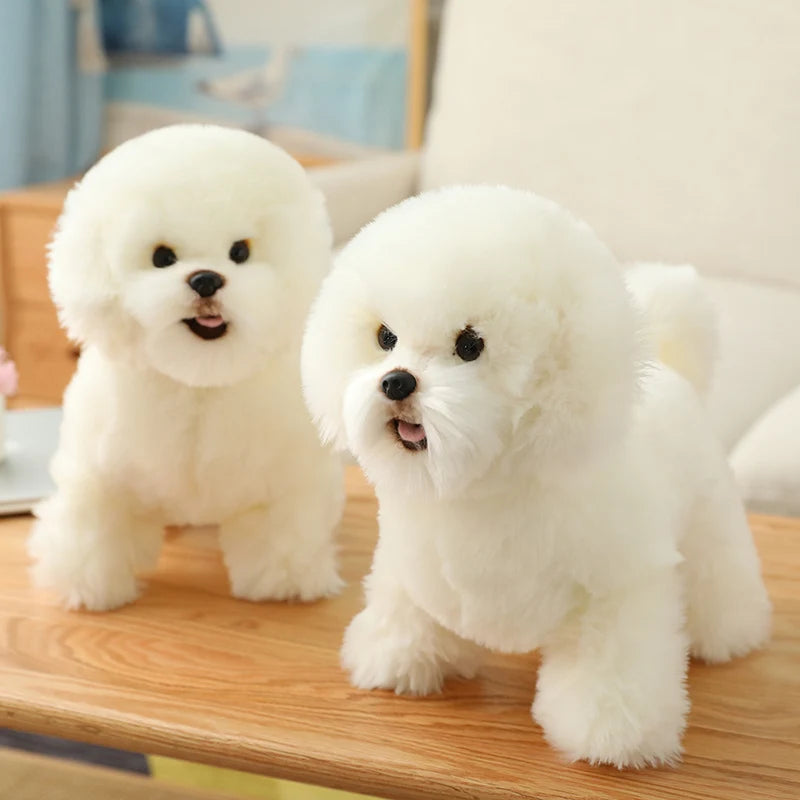 Simulation Bichon Frise Plush dog Toy Super Cute Likelife Pomeranian Stuffed Animals Birthday Puppy Pets toys for pet lovers