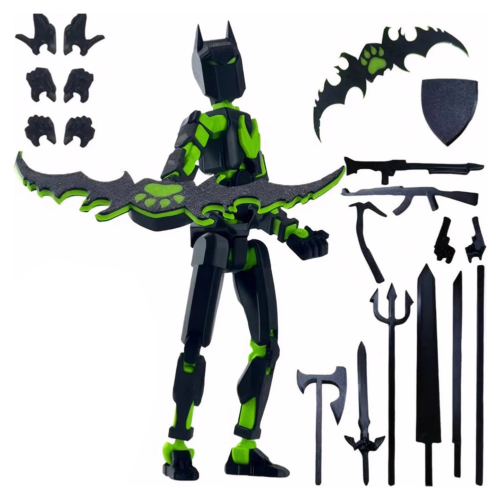 T13 3D Printed Action Figure with Multiple Accessories Full Body Mechanical Movable Toy Assembly Completed Action Figure Dummy