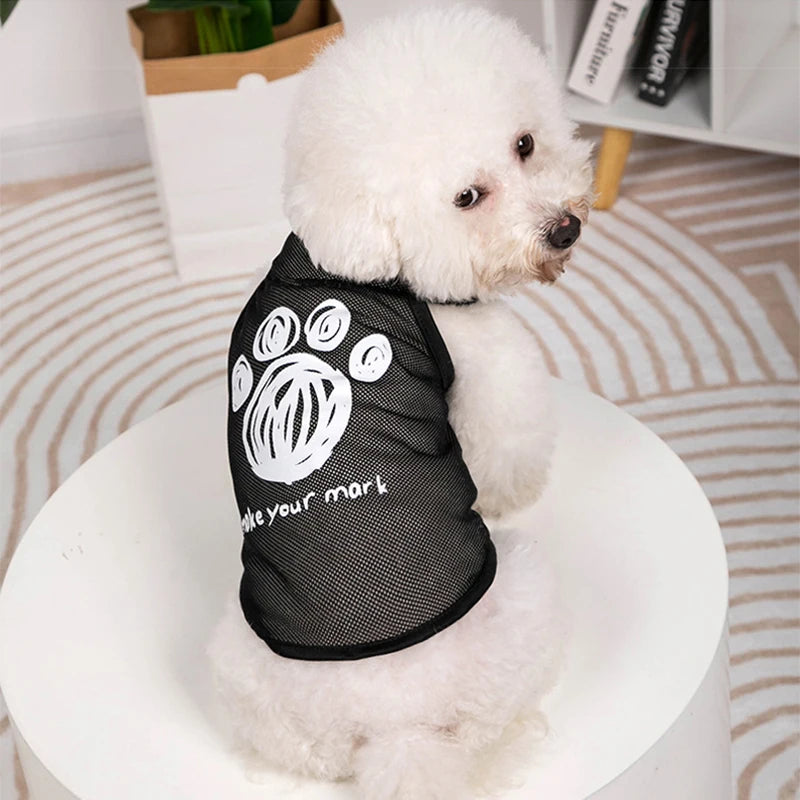 Ultrathin Vest Summer Dog Clothes For Small Dogs Cats Chihuahua T Shirt Breathable Mesh Funny Cute Pets Costumes For Puppy Coat