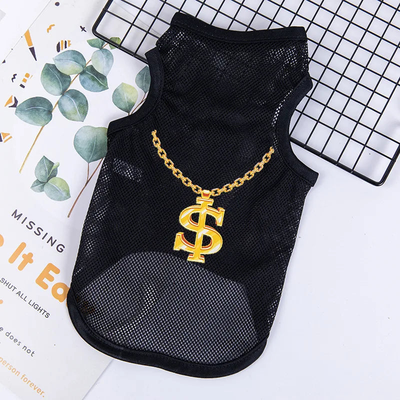 Ultrathin Vest Summer Dog Clothes For Small Dogs Cats Chihuahua T Shirt Breathable Mesh Funny Cute Pets Costumes For Puppy Coat