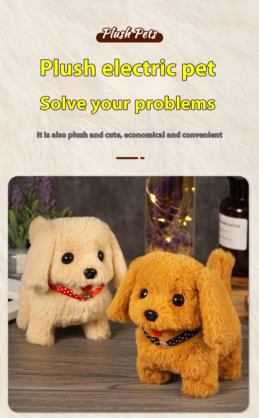 Simulated Pet Dog Parent-Child Interaction Soothing Moving Barking Wagging Tail Electric Plush Toy Children's Birthday Gift