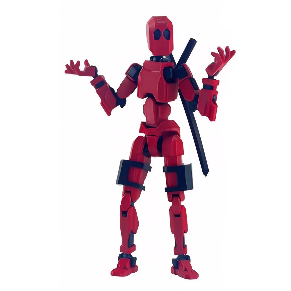 T13 3D Printed Action Figure with Multiple Accessories Full Body Mechanical Movable Toy Assembly Completed Action Figure Dummy