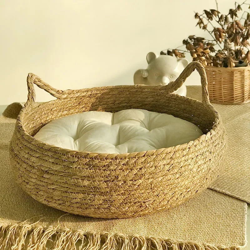 ne WovFour Seasons Universal Pure Handmade Vien Cat Nest Seasonal Warmth Pad Detachable Washable Winter Pet Supplies Accessories