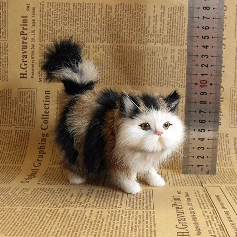 Simulation Cat Plush Toys Soft Stuffed Kitten Model Fake Cats Realist Animals for Kids Girls Birthday Valentine's Day Gift