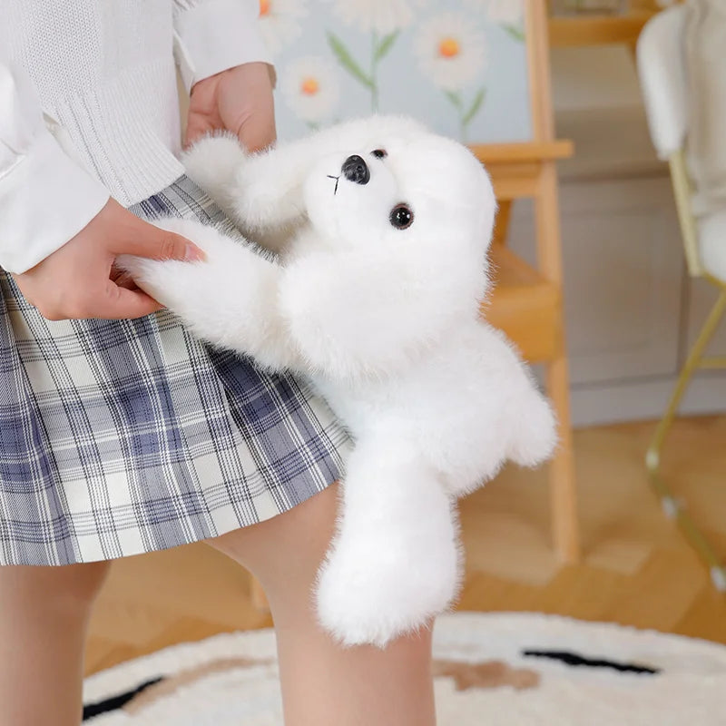 1Pc 30CM Cute Lying Dog Plush Toys Kawaii Pillow Stuffed Soft Black Puppy Dolls Lovely Dolls Birthday Gift
