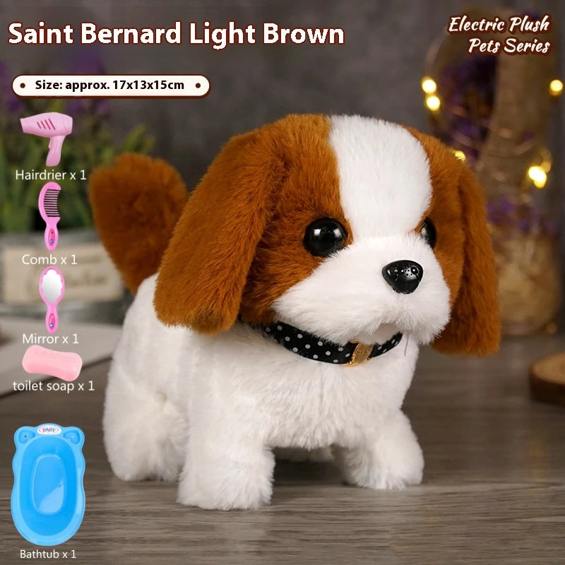 Simulated Pet Dog Parent-Child Interaction Soothing Moving Barking Wagging Tail Electric Plush Toy Children's Birthday Gift