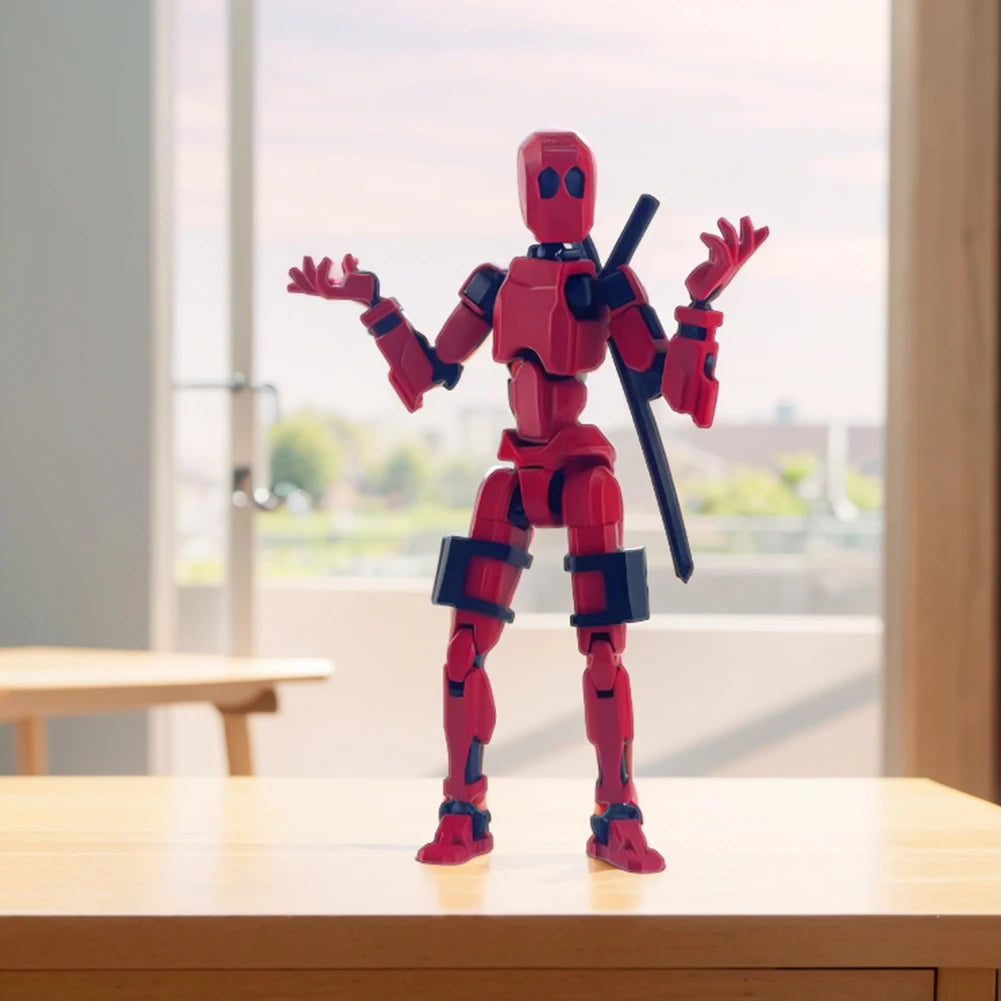 T13 3D Printed Action Figure with Multiple Accessories Full Body Mechanical Movable Toy Assembly Completed Action Figure Dummy
