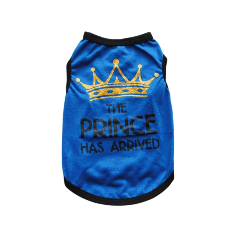 Summer Pet T-shirt Puppy Dog Clothes Crown Princess Letter Printed Cat Vest Cotton T Shirt Pug Chihuahua Costumes for Small Dogs