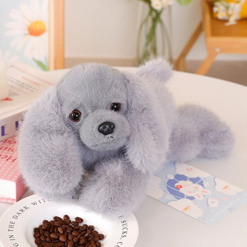 1Pc 30CM Cute Lying Dog Plush Toys Kawaii Pillow Stuffed Soft Black Puppy Dolls Lovely Dolls Birthday Gift