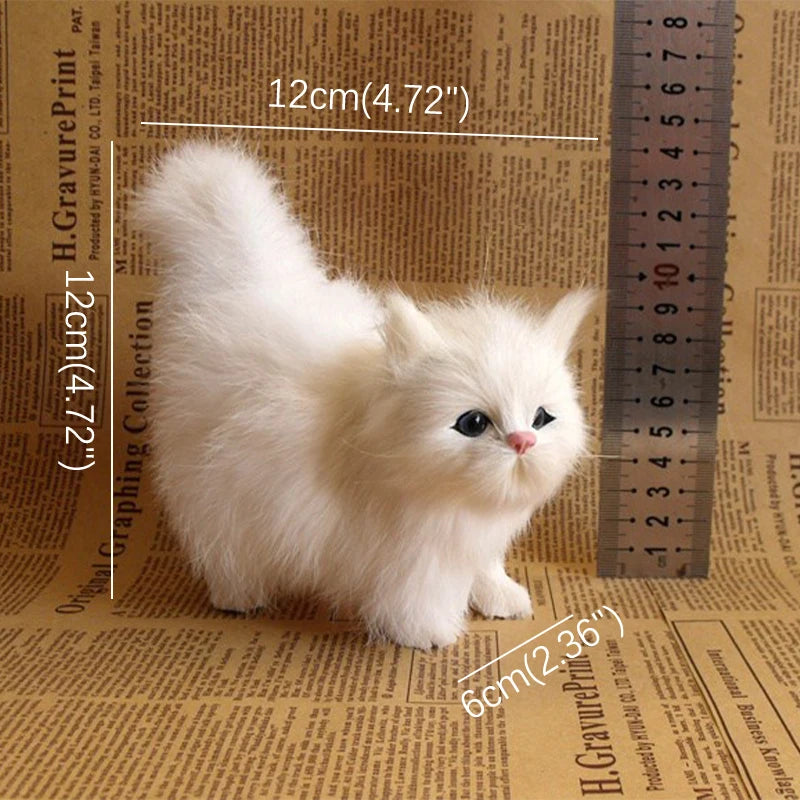 Simulation Cat Plush Toys Soft Stuffed Kitten Model Fake Cats Realist Animals for Kids Girls Birthday Valentine's Day Gift