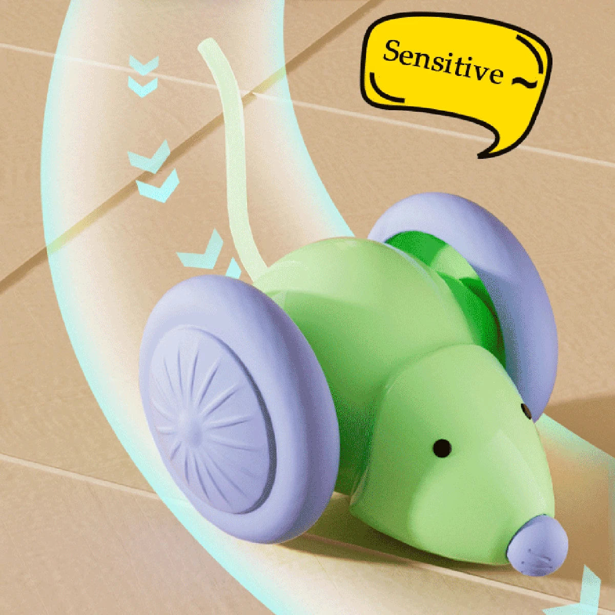 Inetlligent Electric Mouse Cat Toy for Interactive Playtime with Obstacle Avoidance Silent Charging 1.5H Battery Life