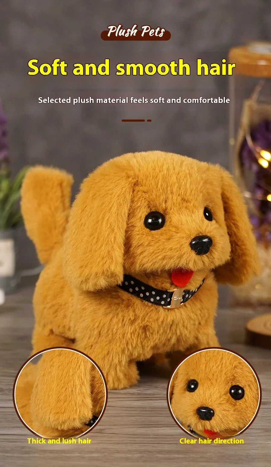 Simulated Pet Dog Parent-Child Interaction Soothing Moving Barking Wagging Tail Electric Plush Toy Children's Birthday Gift