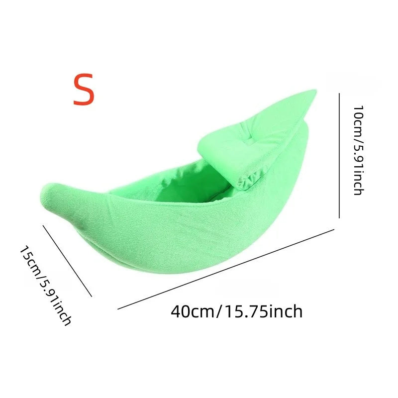 Banana Cat Bed House Funny Cute Cozy Cat Mat Beds Durable Warm Portable Pet Basket Kennel Dog Cushion Cat Supplies Multicolor