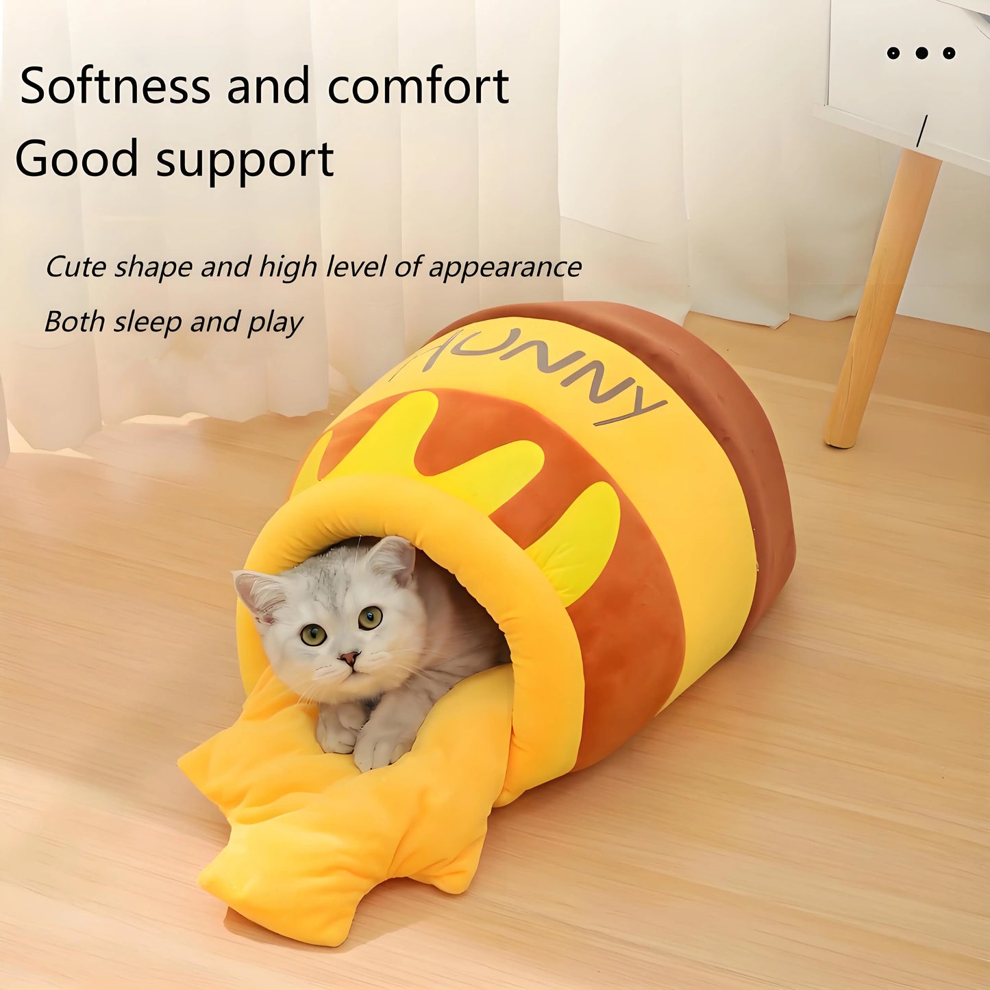 Honeycomb Cat Bed – Warm Winter Pet House for Cats, Cozy Sleeping Bag & Shelter, Durable and Comfortable